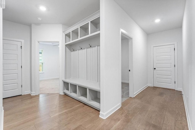909 Budrio Ave, Tontitown, AR 72762 - mudroom with wood finished floors, baseboards, and recessed lighting