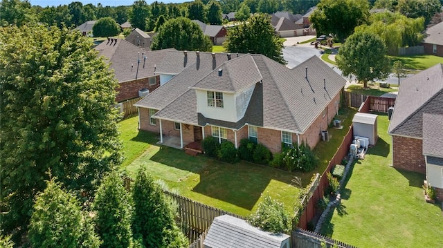 aerial view with a residential view