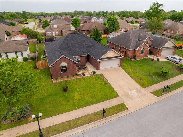 bird's eye view with a residential view