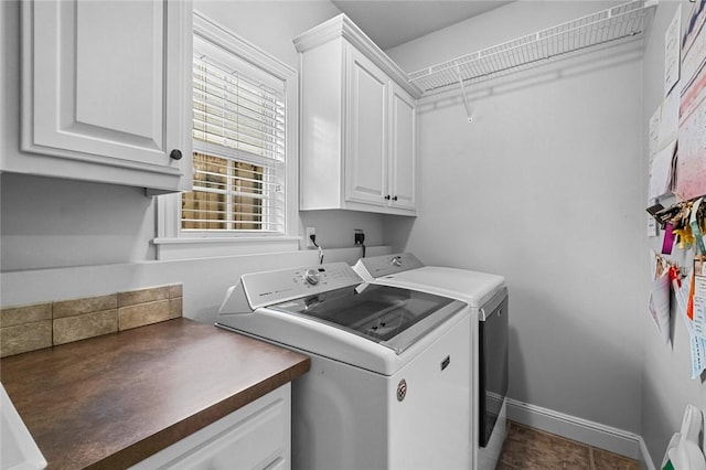 laundry area with cabinet space and washing machine and dryer
