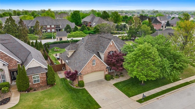 bird's eye view with a residential view