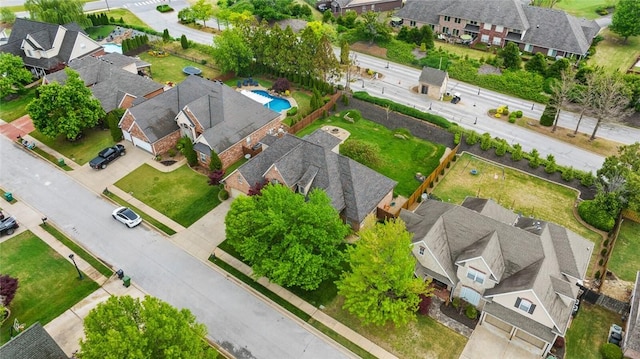 aerial view with a residential view