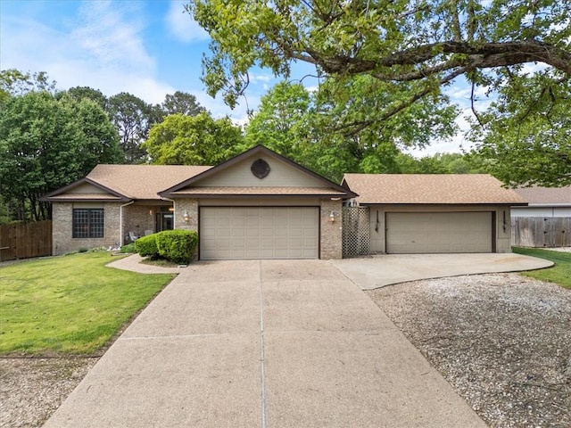 2 Breton Ln, Bella Vista, AR 72715 - ranch-style house featuring driveway, a garage, brick siding, and roof with shingles