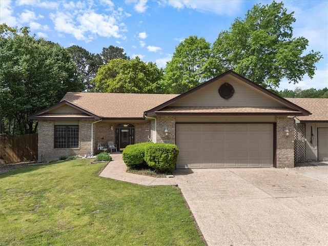 2 Breton Ln, Bella Vista, AR 72715 - ranch-style house with a garage, brick siding, concrete driveway, and a shingled roof
