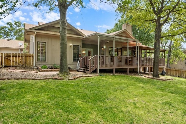 2 Breton Ln, Bella Vista, AR 72715 - rear view of house featuring a chimney and a deck