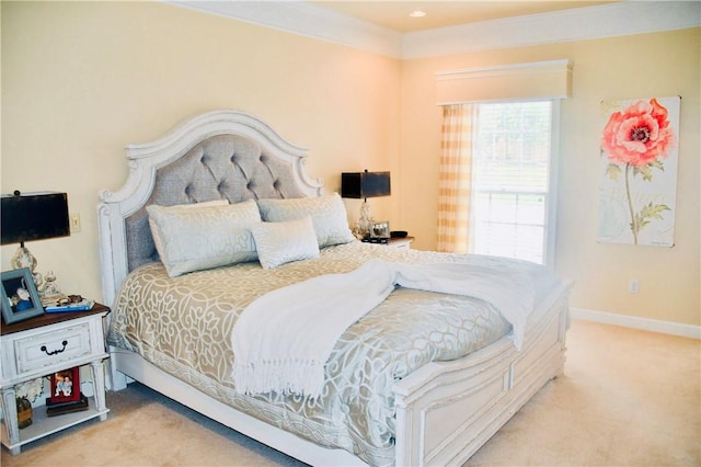 carpeted bedroom featuring baseboards