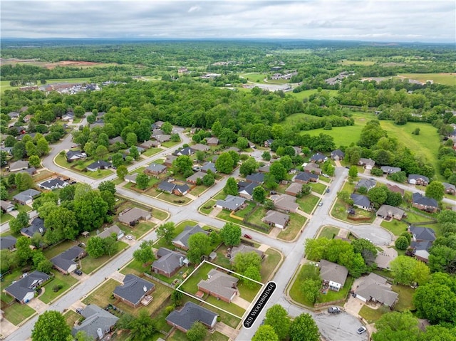 aerial view with a residential view