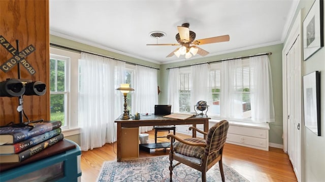 1100 N Lowell Rd, Springdale, AR 72784 - office with visible vents, light wood-type flooring, and a wealth of natural light