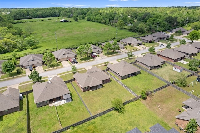 aerial view with a residential view