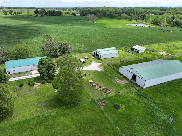 bird's eye view with a rural view