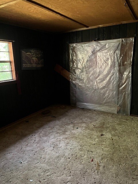 interior space with wooden walls