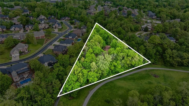 10 Spring Valley Dr, Bentonville, AR 72712 - birds eye view of property with a wooded view and a residential view