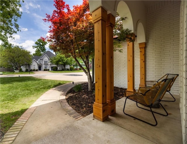 view of patio featuring a residential view