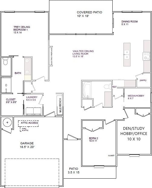 11 Exminster Ln, Bella Vista, AR 72714 - floor plan