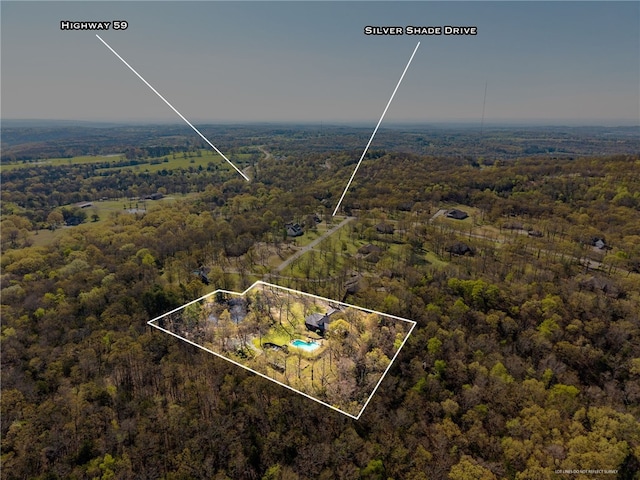 6431 Summer Shade, Van Buren, AR 72956 - birds eye view of property featuring a forest view