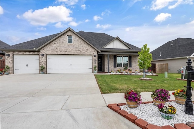 2109 Abbott Ln, Pea Ridge, AR 72751 - view of front of home featuring brick siding, a garage, concrete driveway, and a shingled roof