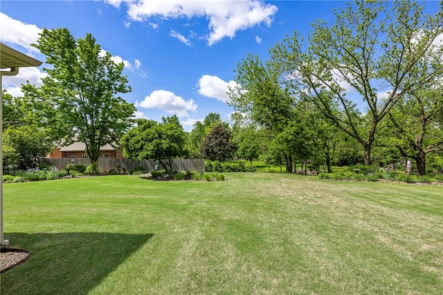 view of yard with fence