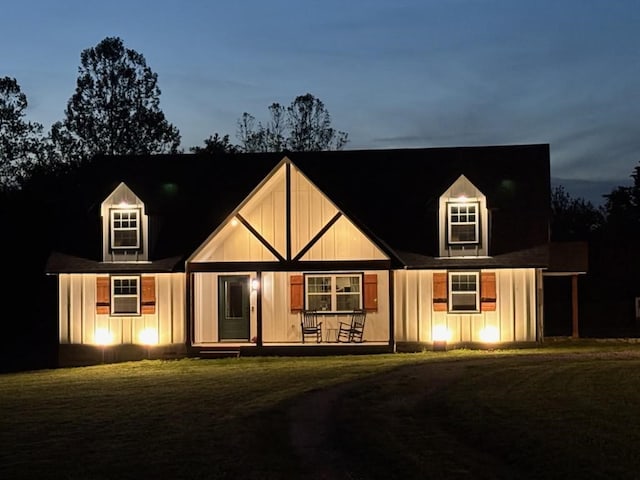 view of front of house with a porch and board and batten siding