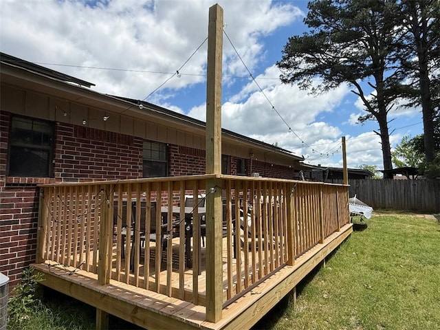 809 Walnut, Dardanelle, AR 72834 - wooden terrace with fence and a yard