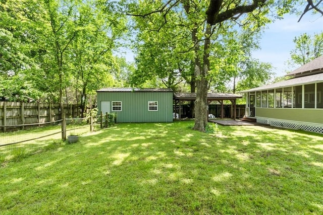 605 N Wright St, Siloam Springs, AR 72761 - view of yard with a gazebo, fence, and a sunroom