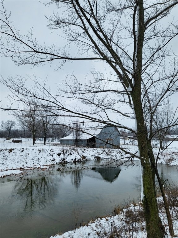 view of yard covered in snow