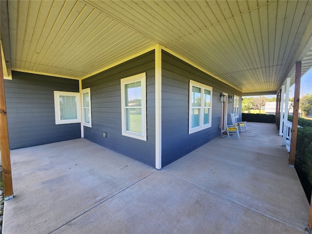 view of patio featuring covered porch