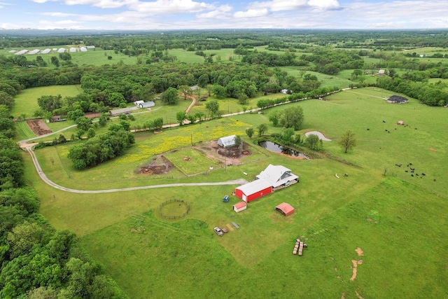 bird's eye view featuring a rural view