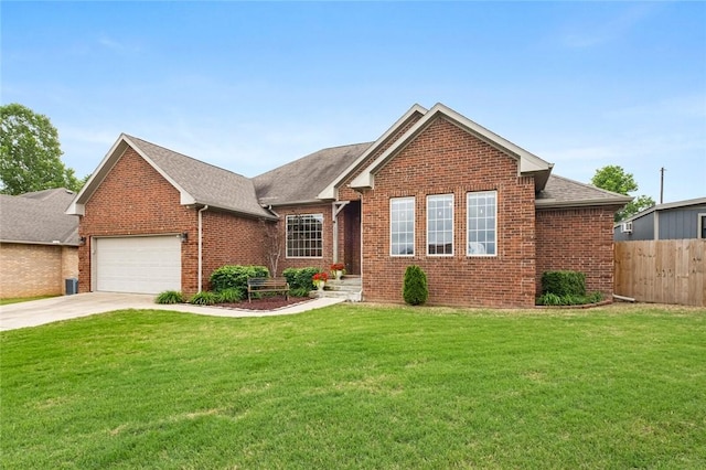 view of front of property with brick siding, a garage, driveway, and roof with shingles