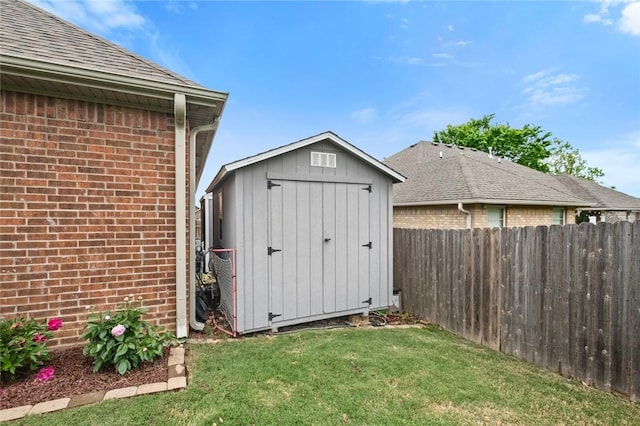 view of shed