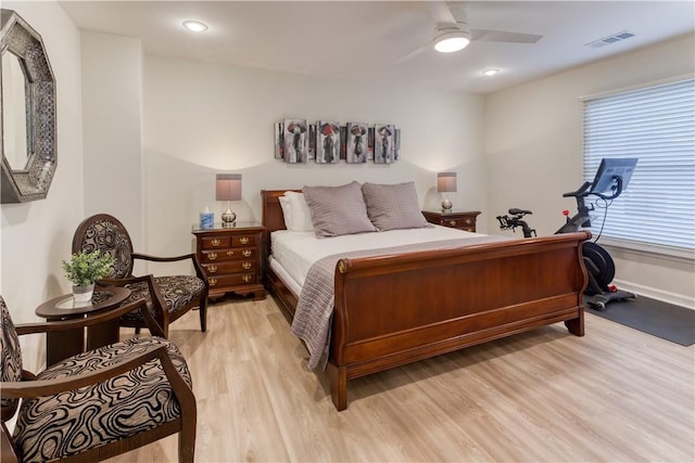 1800 Wheaton Trce, Fort Smith, AR 72908 - bedroom featuring light wood finished floors, a ceiling fan, visible vents, baseboards, and recessed lighting