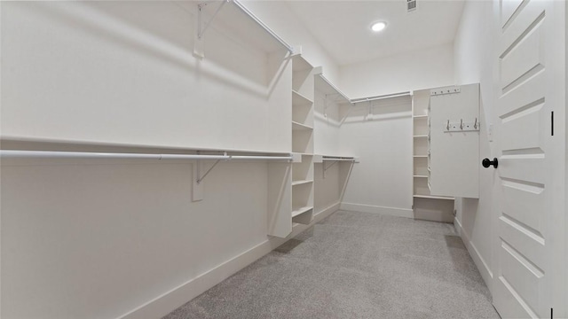 spacious closet with carpet flooring
