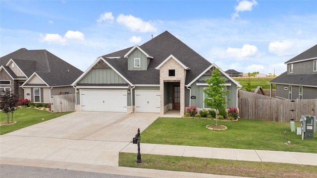 1160 Silver Maple St, Centerton, AR 72719 - craftsman-style house with board and batten siding, concrete driveway, a garage, a shingled roof, and stone siding