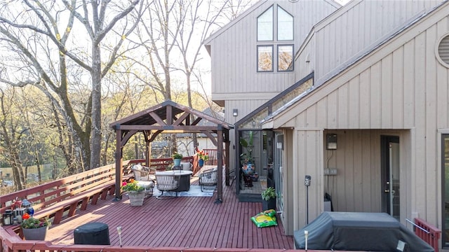 5008 Cliff Dr, Fort Smith, AR 72903 - wooden terrace with a gazebo