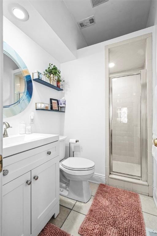 5008 Cliff Dr, Fort Smith, AR 72903 - full bathroom featuring toilet, a shower stall, tile patterned flooring, and vanity