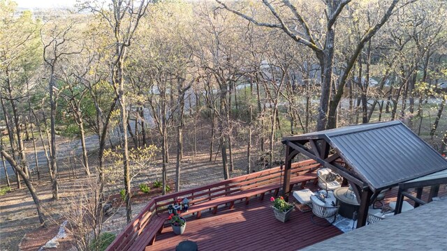 5008 Cliff Dr, Fort Smith, AR 72903 - wooden terrace with a forest view