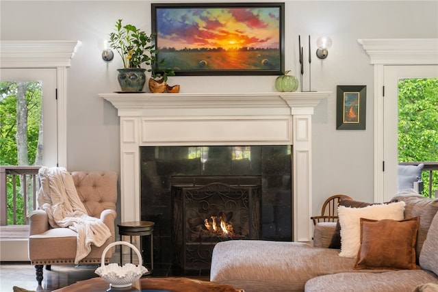 7 Croft Ledge Dr, Bentonville, AR 72712 - sitting room with a tiled fireplace