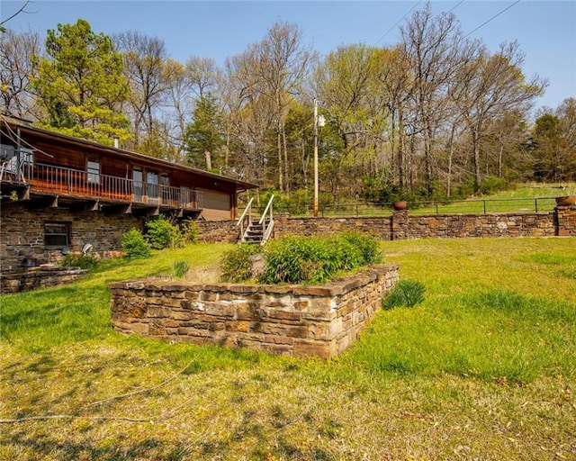 315 N Letitia Ave, Fayetteville, AR 72701 - view of yard featuring a wooden deck