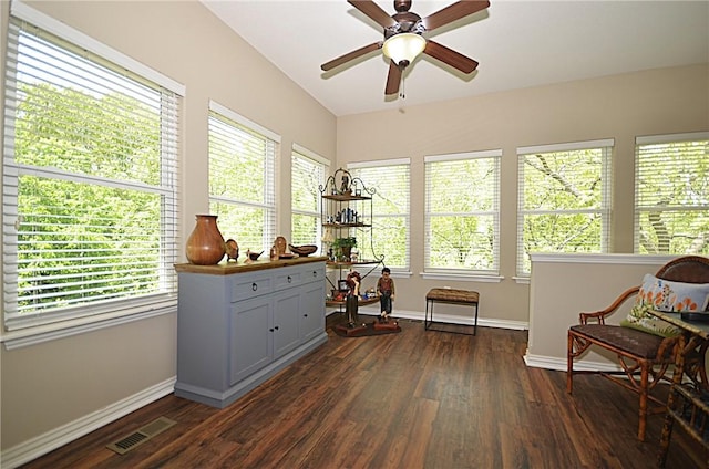 42 Sable Dr, Bella Vista, AR 72715 - living area with baseboards, visible vents, and dark wood-type flooring