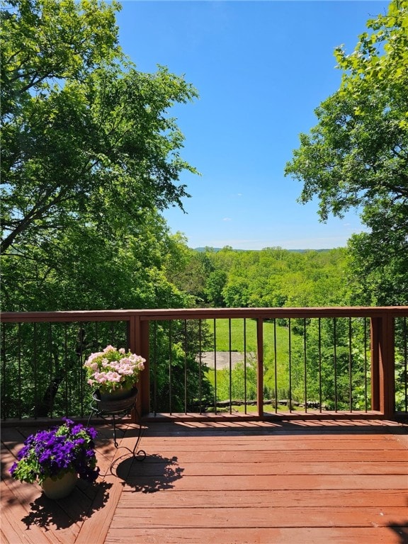 2341 N Fox Trl, Fayetteville, AR 72703 - deck featuring a view of trees