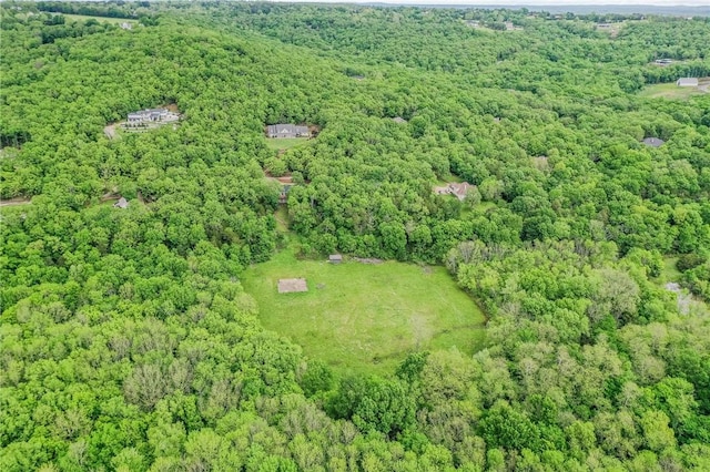 2341 N Fox Trl, Fayetteville, AR 72703 - birds eye view of property with a forest view