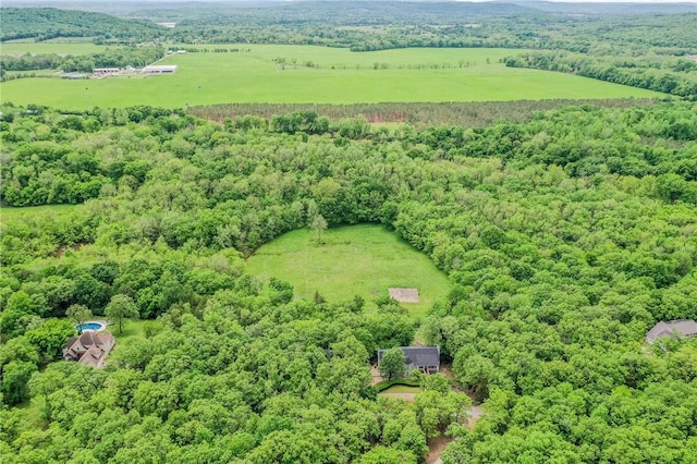 2341 N Fox Trl, Fayetteville, AR 72703 - drone / aerial view with a rural view and a wooded view