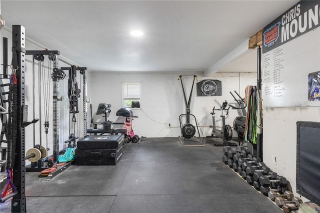 view of exercise area