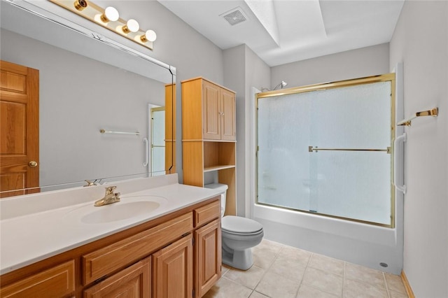 4 Tisbury Ln, Bella Vista, AR 72715 - full bath featuring toilet, vanity, shower / bath combination with glass door, and tile patterned floors