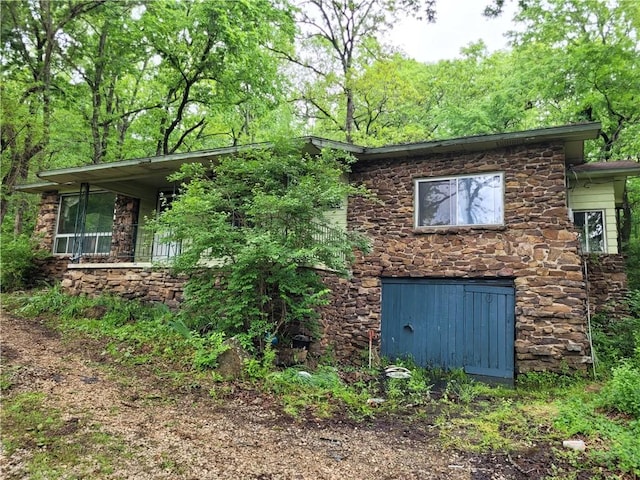 view of front of property with stone siding