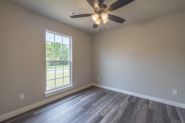 190 Madison Unit 6124, Elkins, AR 72727 - unfurnished room with baseboards, dark wood-style floors, and a ceiling fan