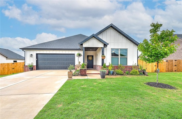 2227 Riggins Ave, Pea Ridge, AR 72751 - view of front of home with brick siding, board and batten siding, an attached garage, and driveway