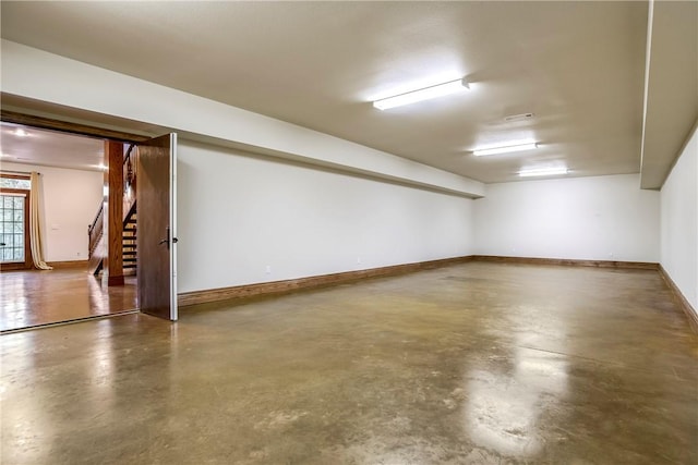 15533 Haynes Rd, Rogers, AR 72756 - below grade area with stairway and baseboards