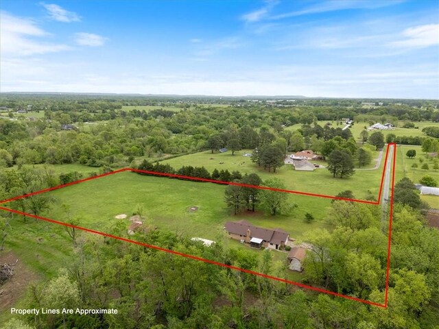 overview of rural landscape with property boundaries highlighted