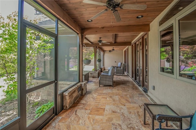 7 W Colonial Dr, Rogers, AR 72758 - unfurnished sunroom with ceiling fan