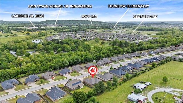 aerial perspective of suburban area